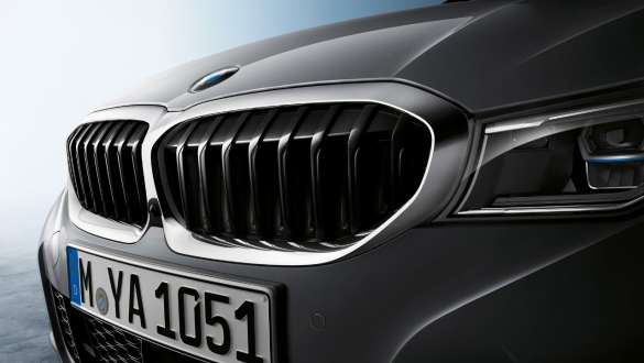 BMW 3 Series Sedan, BMW TwinPower Turbo 4-cylinder petrol engine. Close-up view of the BMW TwinPower Turbo 4-cylinder petrol engine in the BMW 3 Series Sedan.