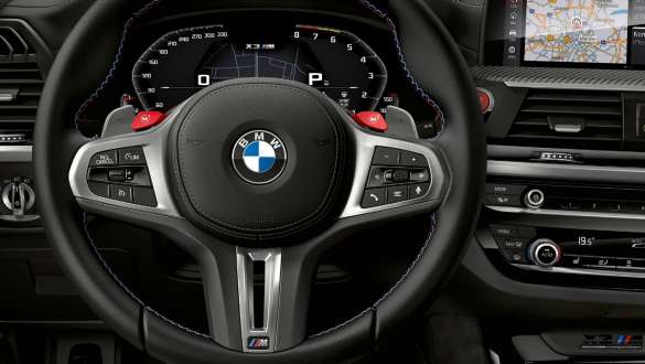 BMW X3 M Competition and BMW X3 M, cockpit. BMW X3 M Competition and BMW X3 M, interior, cockpit, M leather steering wheel, M Servotronic.