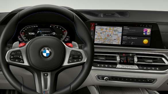 M specific instrument cluster in the BMW X5 M Competition F95 M specific instrument cluster BMW X5 M Competition F95 2020 SUV cockpit