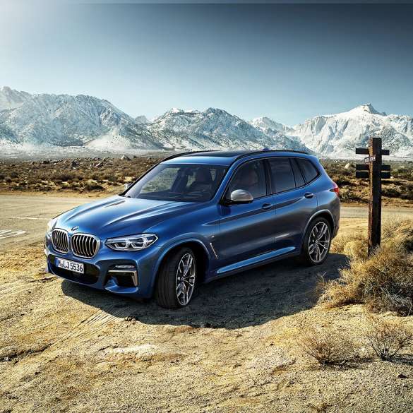 BMW X3 M40i, three quarter front shot in the mountains BMW X3 M40i, three quarter front shot in the mountains