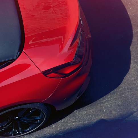 BMW Z4 Roadster rear and rear wheel Bird’s eye view of the rear and rear wheel of the BMW Z4 Roadster