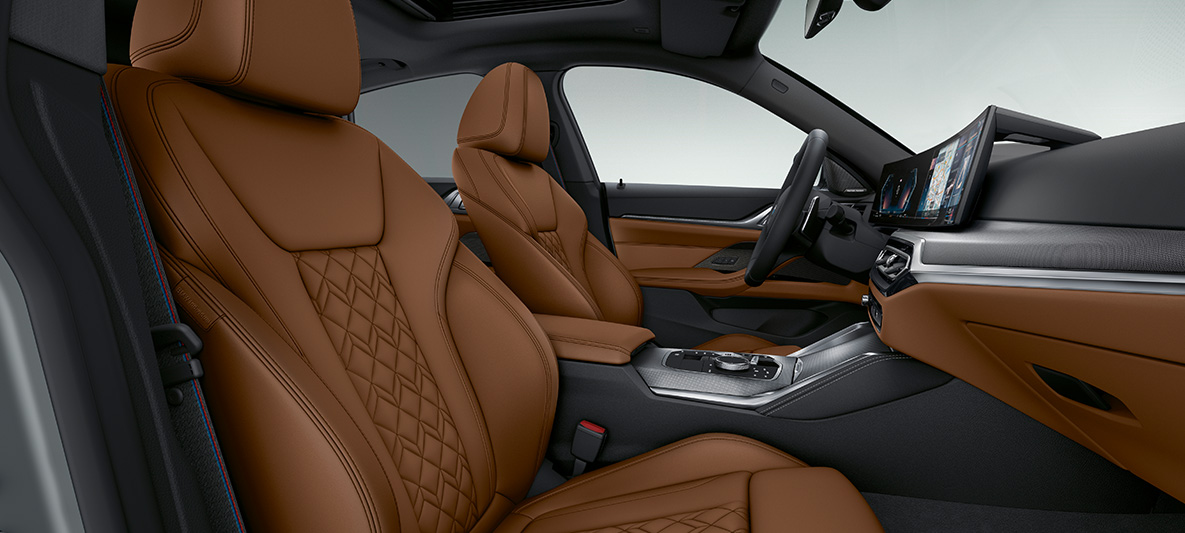 BMW Individual full leather trim 'Merino' Tartufo BMW 4 Series Gran Coupé G26 2021 interior BMW Individual full leather trim 'Merino' Tartufo BMW 4 Series Gran Coupé G26 2021 interior