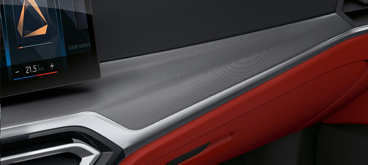 Interior trims Aluminium fabric high-gloss BMW 4 Series Gran Coupé G26 2021 interior BMW Individual interior trims Aluminium fabric high-gloss BMW 4 Series Gran Coupé G26 2021 interior