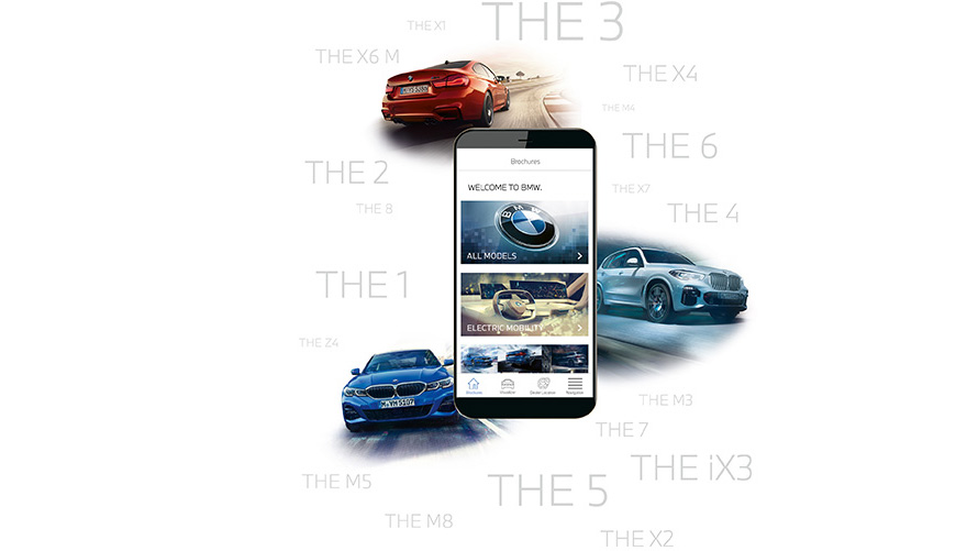 Smartphone with BMW Brochure App Smartphone with BMW Brochure App