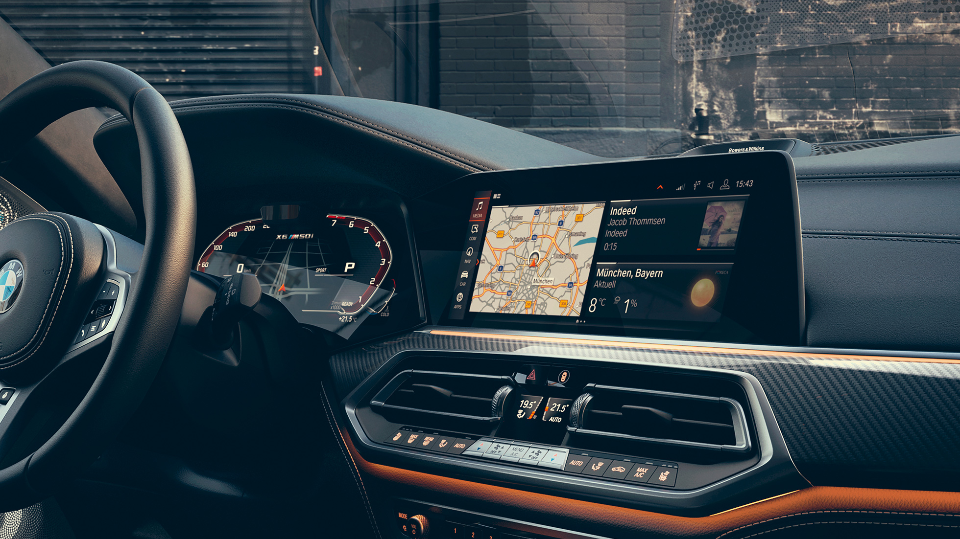 Cockpit with view of 12.3“ Displays. BMW X6 cockpit with view of 12.3“ Displays.