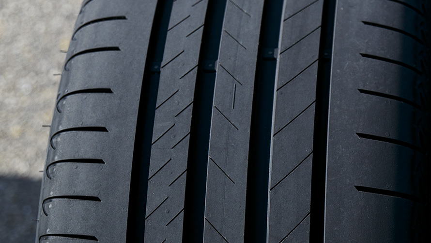 BMW tyres, close-up of tyre tread BMW tyres, close-up of tyre tread
