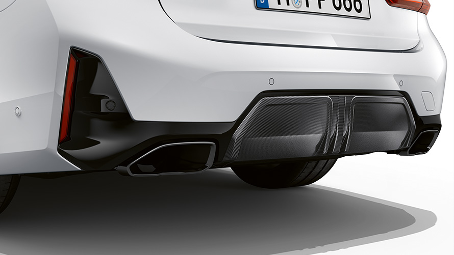 M Performance rear diffuser BMW M Performance Parts M Performance rear diffuser BMW M Performance Parts close-up