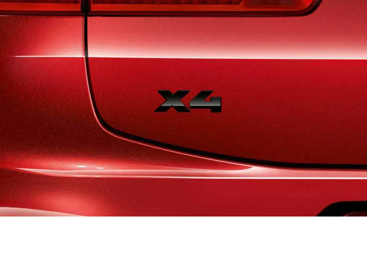 BMW LETTERING EMBLEM BADGE LOGO BLACK PAINTED X4. BMW LETTERING EMBLEM BADGE LOGO BLACK PAINTED X4.