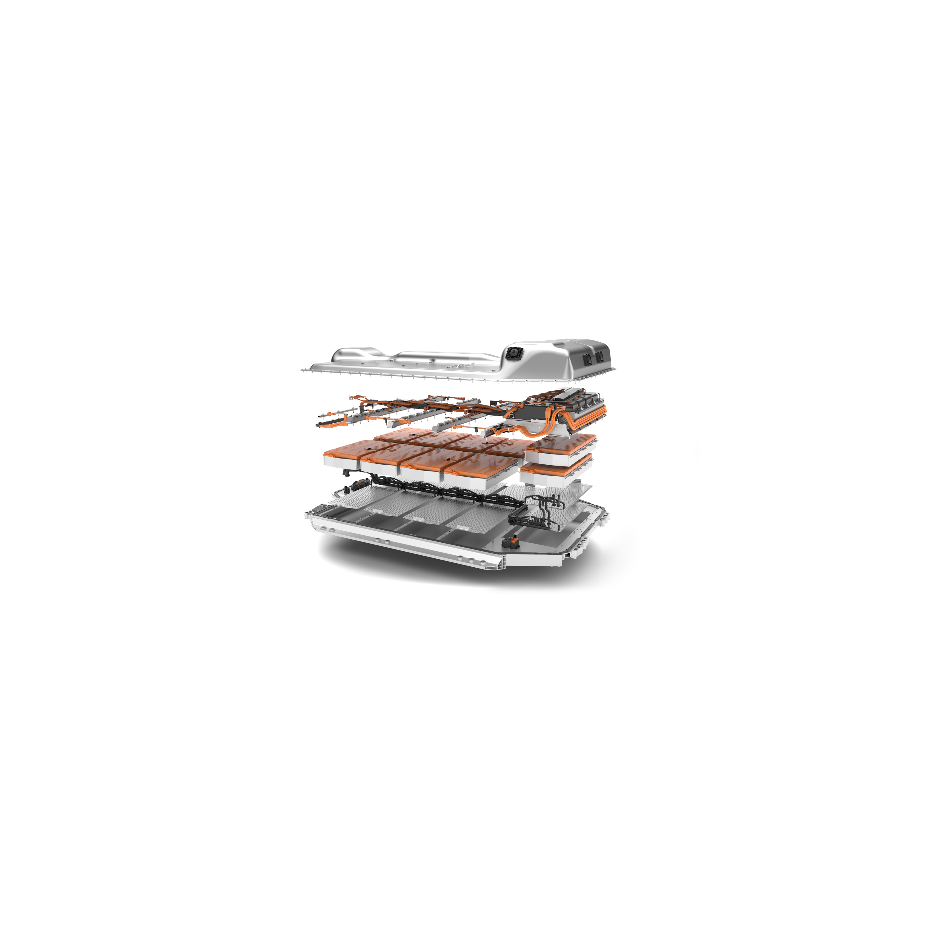 An illustration of a dismantled battery