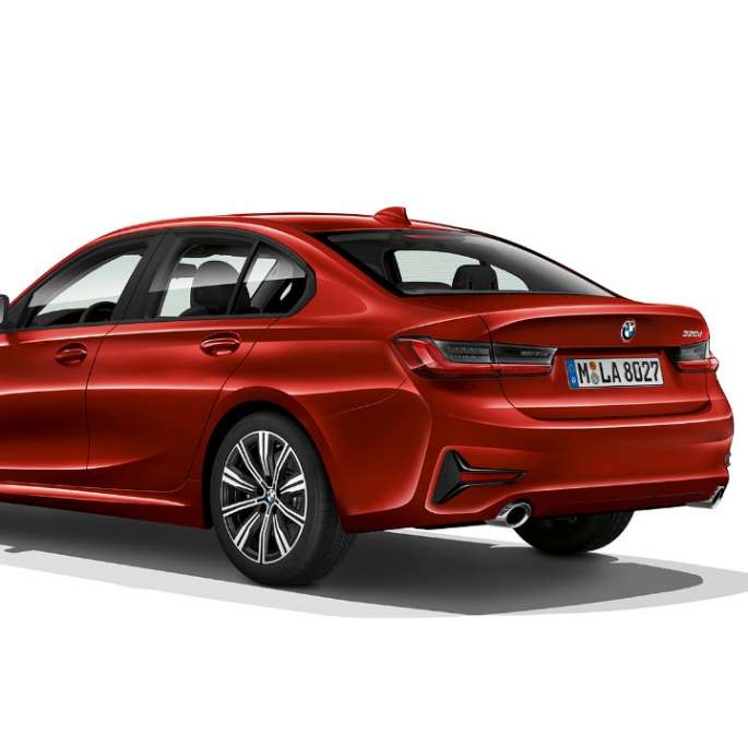 BMW 3 Series Sedan, Model Advantage rear. Three-quarter rear shot of the BMW 3 Series Sedan with model Advantage features.